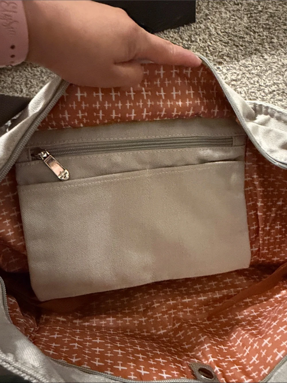 Two-Tone Gray Canvas Tote Bag